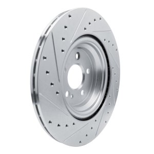 Mercedes-Benz GLS450 Brake Rotor (1) - Rear Right - R1 Concepts - Drilled & Slotted - Silver - `20-`26